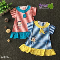 Korean version of girls dress female treasure summer short sleeve casual cotton girls skirt