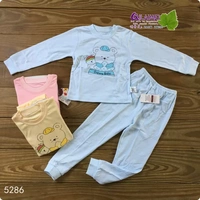 Cờ trẻ em Laimei mặc đồ lót trẻ em bộ đồ ngủ bé trai bằng vải cotton cho bé mùa thu quần dài phù hợp với bé gái đầm trẻ em cao cấp