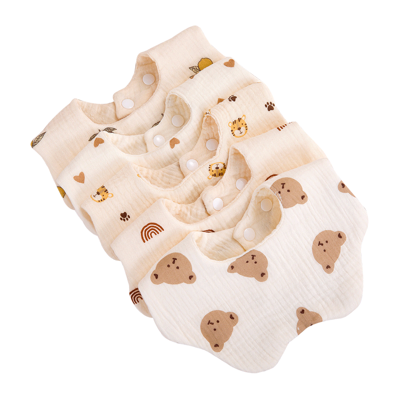 Value pack of five pure cotton bibs