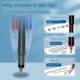 Three-Color All-In-One Multifunctional Multi-Color Pen, Push-Type Dual-Color Ballpoint Pen with 0.5mm Tip, Red, Blue, and Black Markers