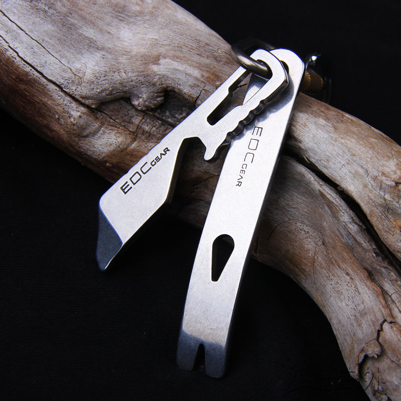 Multifunctional stainless steel crowbar bottle opener nail lifter screwdriver wrench outdoor EDC pocket gadget