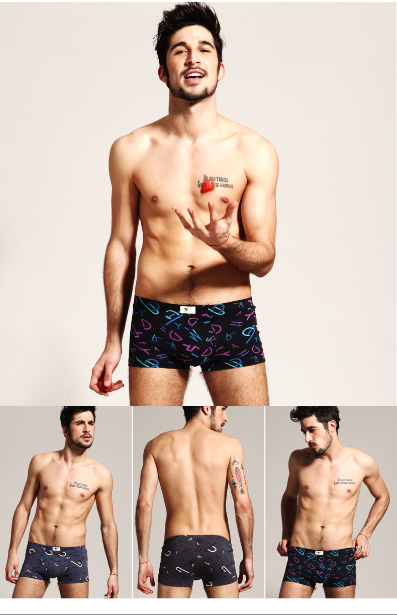Hộp quà tặng bảy con sói đồ lót nam cotton boxer cotton thoáng khí gợi cảm tuổi trẻ quần bốn điểm thấm mồ hôi quần sịp nam