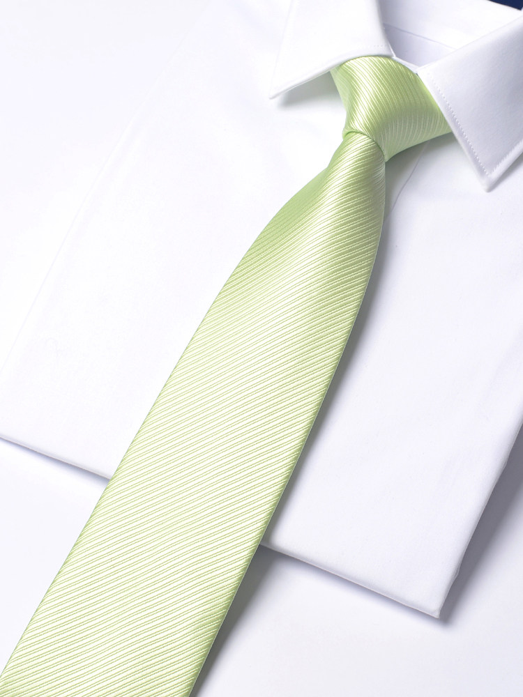8cm Hand-Tied Solid Color Tie for Men, Formal Business Attire, Groom Wedding Casual Professional Light Green ins Gift Box Set