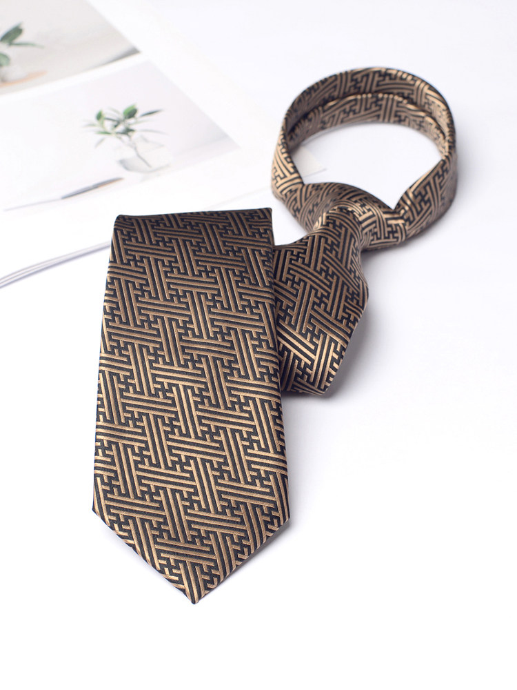 Don River Black Gold Interwoven Jacquard Tie Men's Formal Business Professional High-End Classic Retro Groom Wide Version
