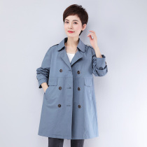 Large size windbreaker womens mid-length jacket early autumn fat mm spring and autumn Korean loose top 2021 new autumn