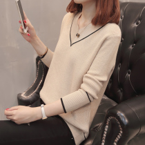  Fat mm bottoming shirt 2021 new autumn western style age-reducing sweater loose early autumn 200 kg plus size womens top