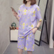 quần áo bộ chất béo mm quần short thời trang kích thước lớn của phụ nữ Pyjama hai mảnh bộ thường 2020 mới chất béo chị mùa hè váy