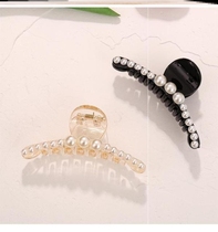 Pearl grab clip simple temperament net red large back of the head hairpin plate hair top clip clip