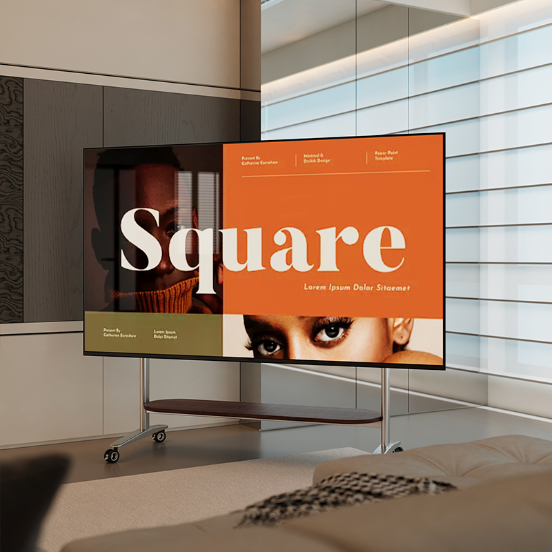 Bauhaus Style Tv Stand Mobile Bracket with Adjustable Height, Metal Bracket with Wheels 65/75/ 85inch Bauhaus Style Tv Stand Mobile Bracket with Adjustable Height, Metal Bracket with Wheels 65/75/ 85inch