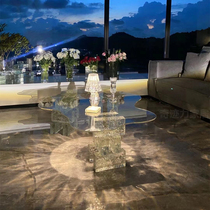 Acrylic cloud Dot tea table diy crystal table transparent glass brief Nordic photo-net red living room tea table living room