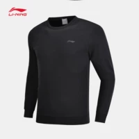 Li Ning áo len nam 2018 đào tạo mùa đông loạt áo thun cổ tròn đan đơn giản thể thao AWDN981 áo hoodie dirty coins