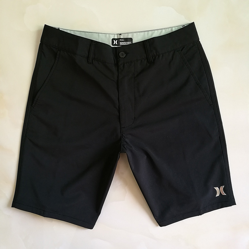 Pure Black Men's Casual Pants, Shorts, Mid-Length Pants, Breeches, Loose Straight-Leg Trendy Thin Style, Cross-Border Foreign Trade Men's Dress Pants
