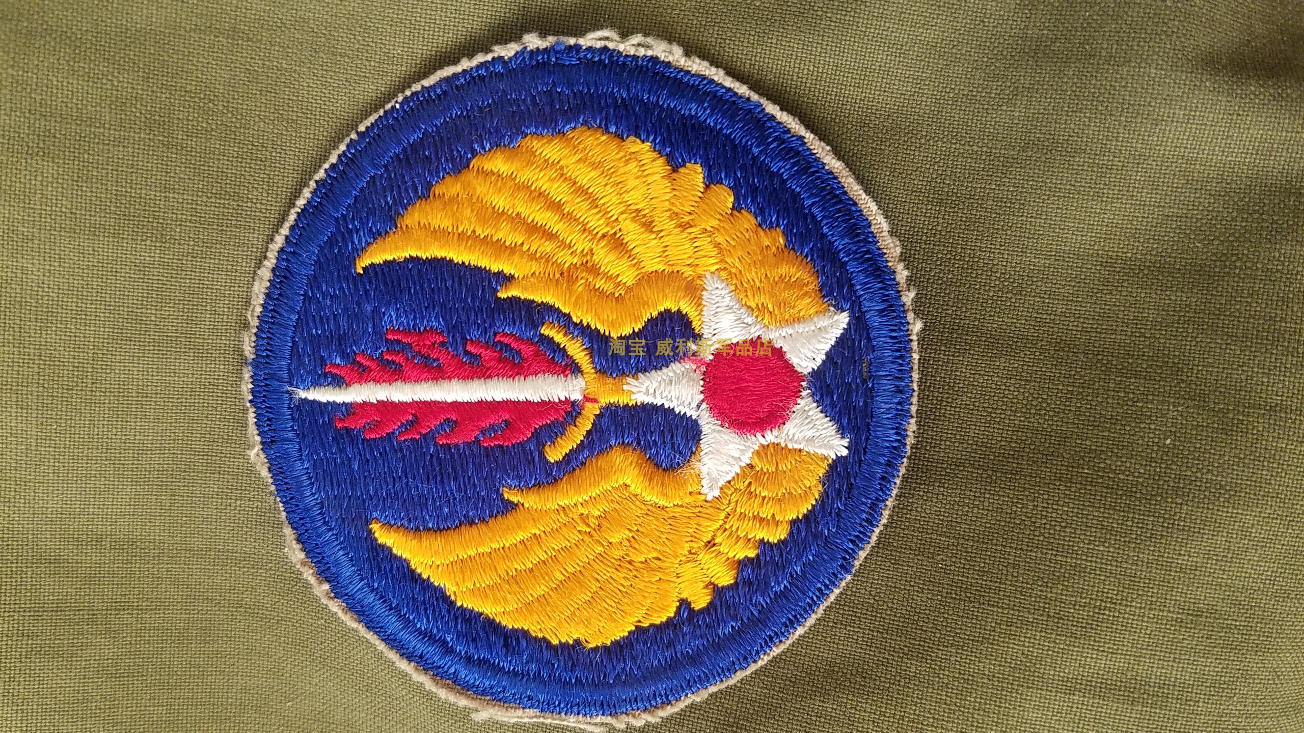 Special price WWII US Army version original Army Air Force A2B3 Flight jacket Uniform Colour Embroidery Arm Badge