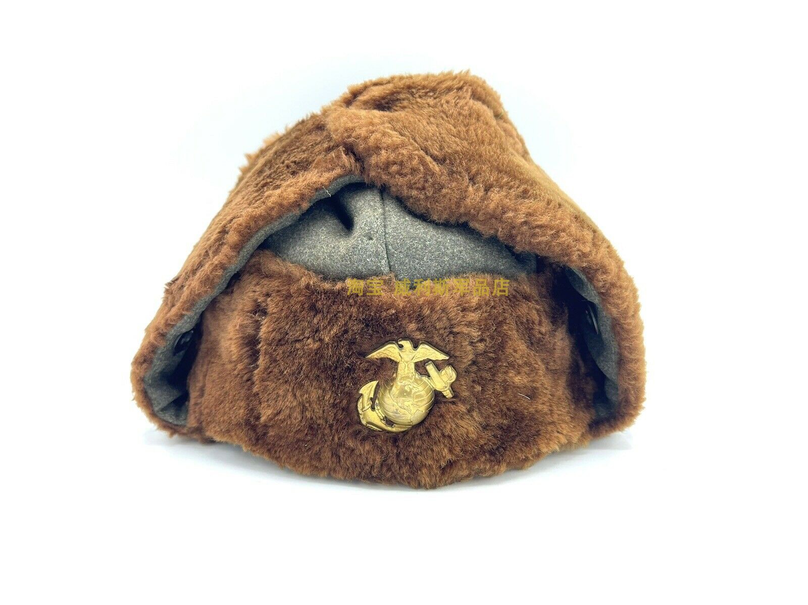 World War II U.S. Army Edition Original Marine Corps Officers and Soldiers Winter Cold Sheep Shearing Pure Wool Cotton Hat