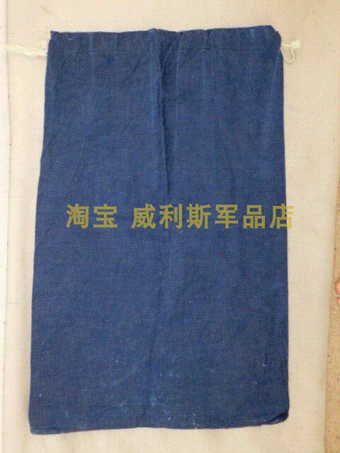 Retro Vintage World War II U.S. Military Version Original Navy Blue Denim Denim Cloth Camp Laundry Bag Carrying Bag 15