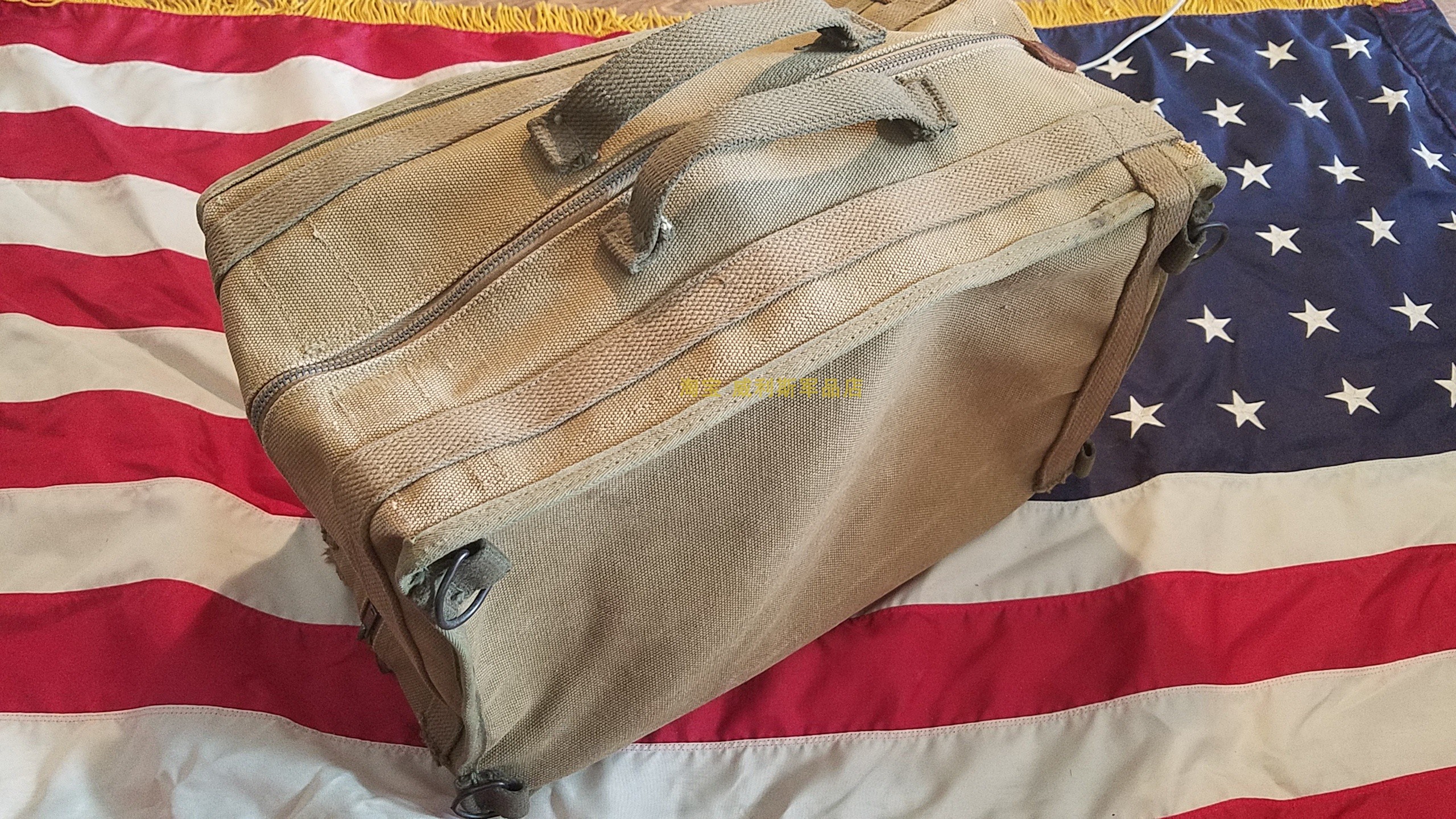 WWII US Army Edition Original Pint Marine Corps Officer TBX Radio Step Cable Phone canvas Waterproof Shoulder Bag