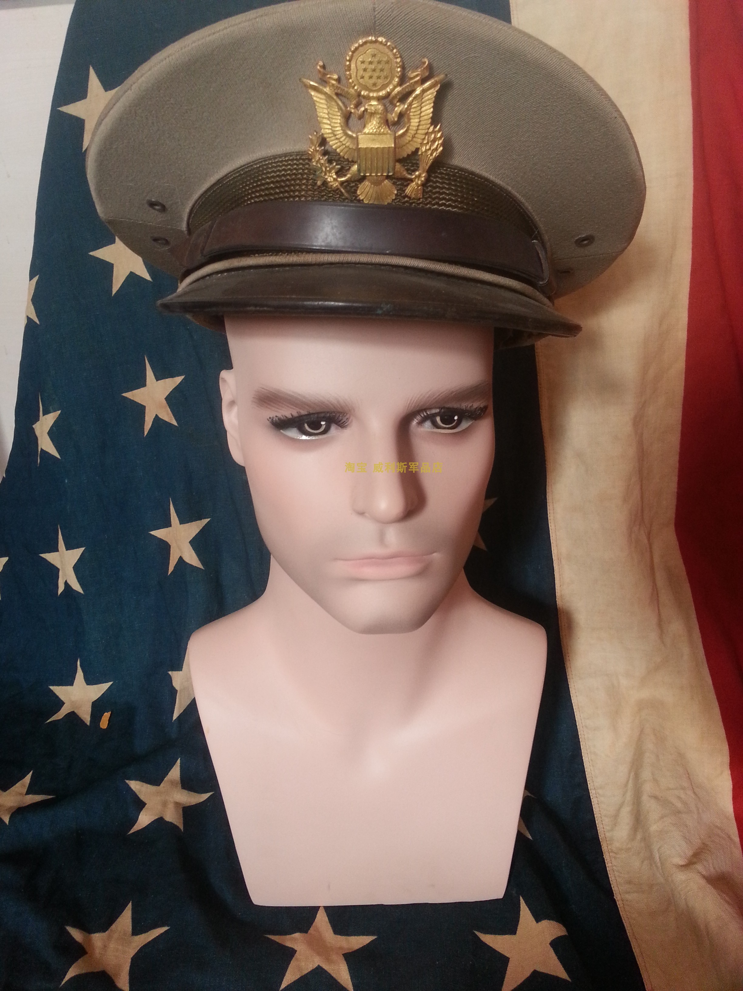 Big number WWII US Army version original Army PINK color Huada What about the officer's uniform Great Hedge Hat 7 38