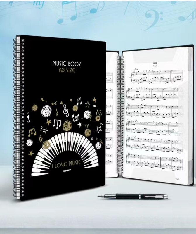 Thickened A3 Music Score Binder, 30 Pages, Can Be Modified, Music Sheet Binder A4, 70% off Pages, Can Be Modified, 60 Pages, Black Binder for Drawing Collection