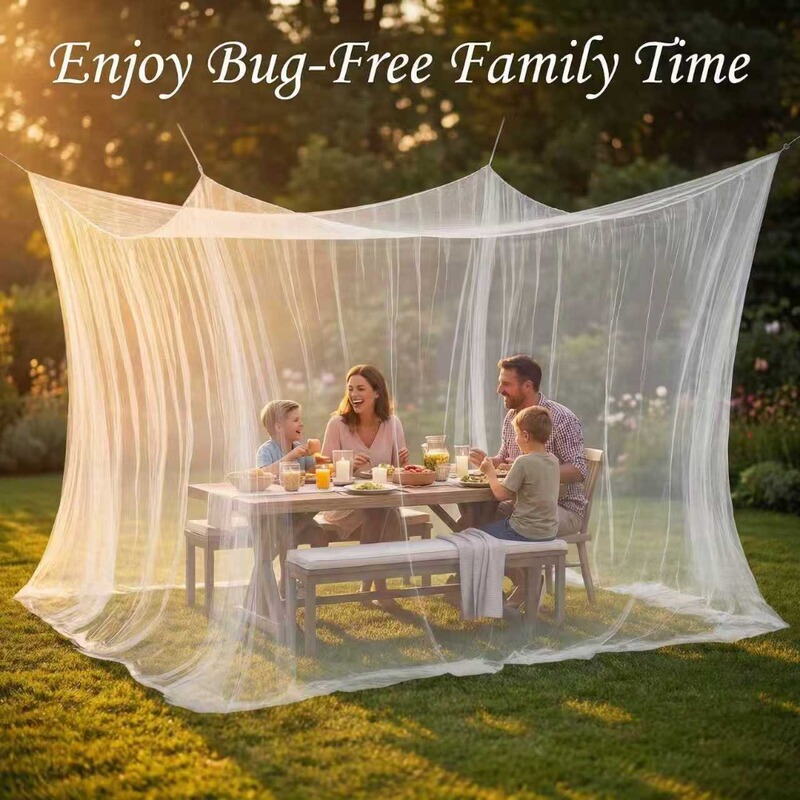 Extra-Large Outdoor Mosquito Net Cover for Patio Terrace Barbecue, Portable Mosquito Net, Sunshade Gazebo Insect-Proof Hanging Curtain