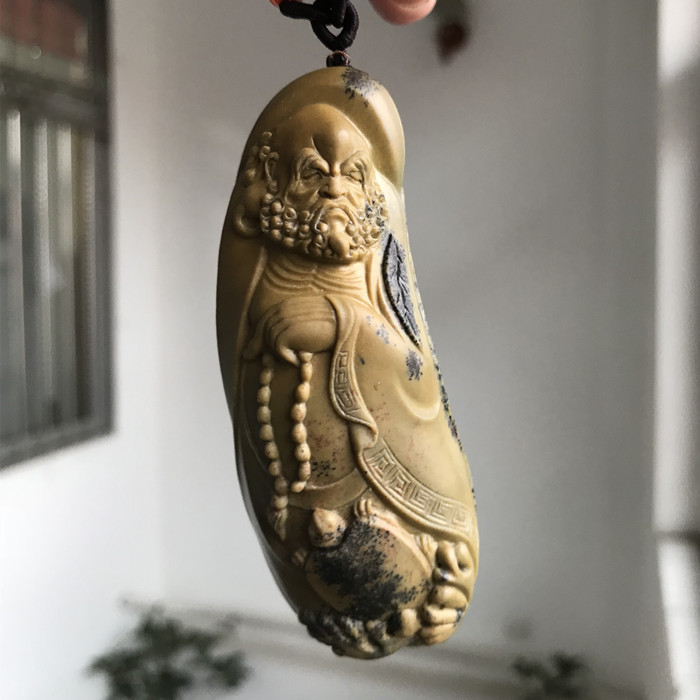 Analysis Wood River Grinding Jade Hand pieces the pieces Damo River grinding Jade Damadmor handlebar pieces Yellow and white Old jade Handmade pieces