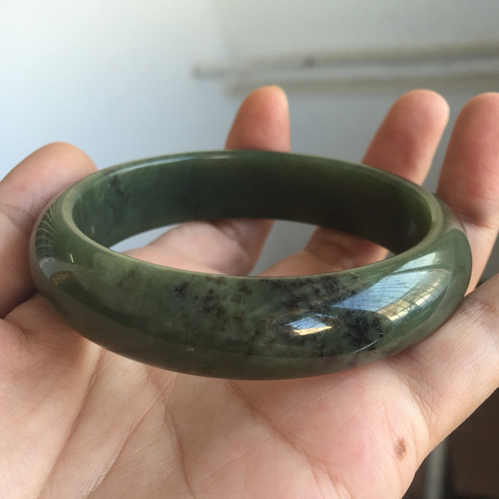 Natural river mill jade bracelet processing Xiuyu yellow and white old jade Hetian jade bracelet jade bracelet jade bracelet caliber 60