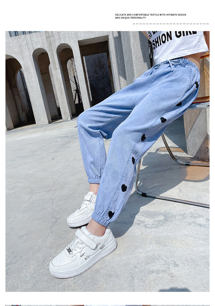 Детские джинсы, штаны, тонкое средство от комаров, шелковая летняя одежда, в западном стиле, подходят для подростков OTHER / Other 