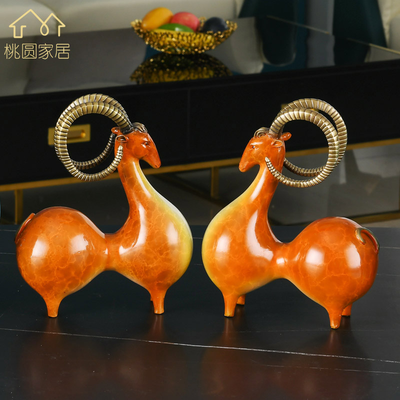 Light and luxurious bronze goat hyacinth swinging pieces Three sheep Kaitai Living room Xuanguan Wine Cabinet Decorations Qiao relocating the new Gift Furnishing