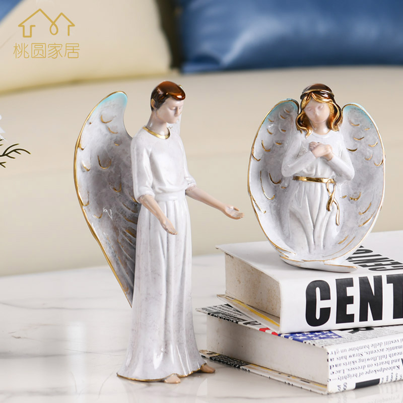 Light luxury pure copper prayer angel statue decoration American home guardian angel living room porch decoration new home gift
