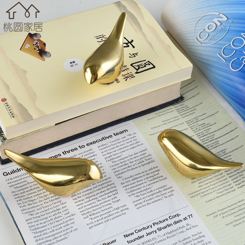 Pure copper bird ornaments couple gifts living room bookcase wine cabinet American European style model room creative decorations