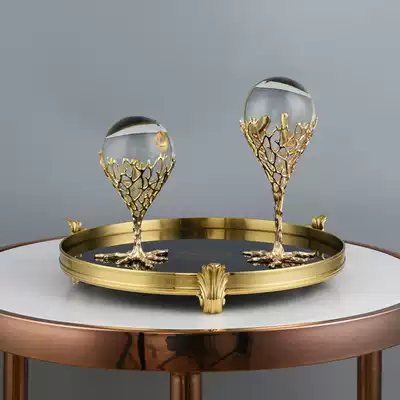 Nordic simple fortune tree crystal ball ornaments living room entrance bookcase TV cabinet office feng shui financial transfer