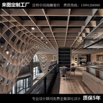  Professional custom hotel ceiling material design exhibition hall creative grid art space decoration manufacturer