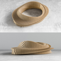  Custom leisure art seat manufacturers personalized wooden slice rest chair Park landscape solid wood round rest stool