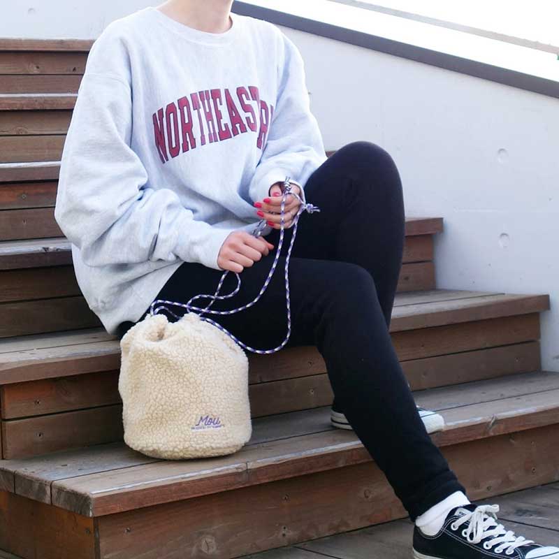 1121 Sherpa velvet color rope contrasting color keg bag shoulder handbag multi-color