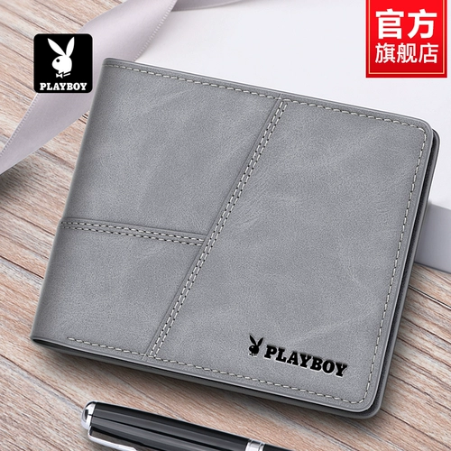 Playboy, мужской короткий бумажник, вместительный и большой тонкий картхолдер, подарок на день рождения