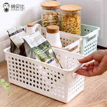 Nabebi rectangular narrow mouth containing basket desktop Basket Plastic Debris storage box File snacks storage box