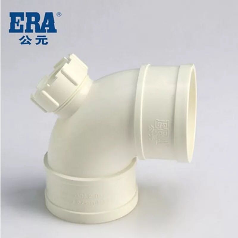 ERA AD PVC drainage pipe fittings water fittings 50 75 110 160 elbow 90 degrees with inspection port