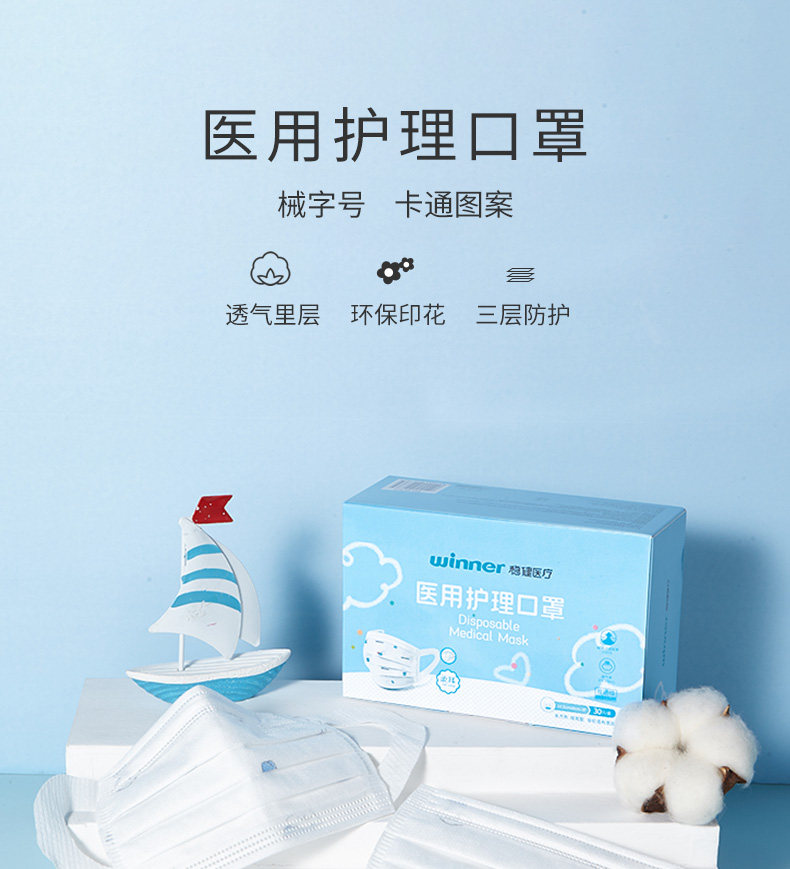稳健  柔耳款医用一次性口罩   100只 图1