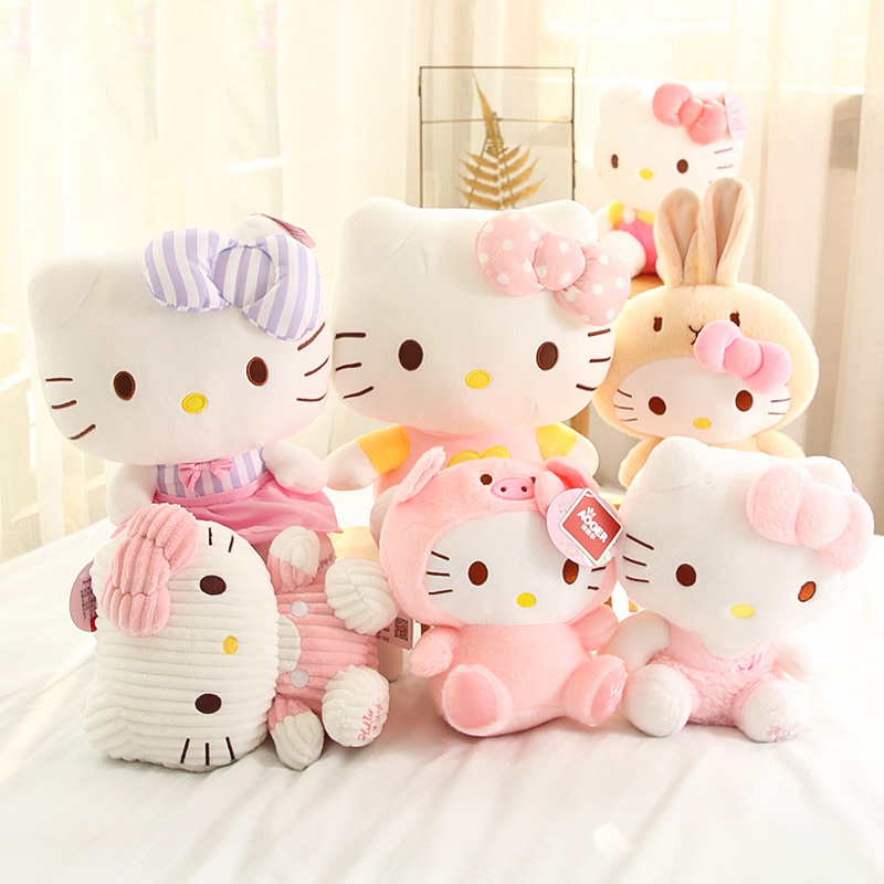 Hello kitty paparazzi Kitty cat Hello doll plush toy doll holding pillow birthday present