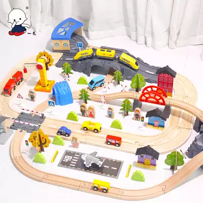 Roller coaster train set track children's toy electric rail car boy puzzle building block 2-3-6 weeks