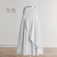 Шифоновая длинная юбка из серого океана