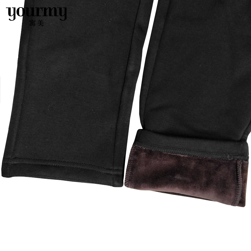 ym/ Pencil, demi-season warm trousers, black leggings