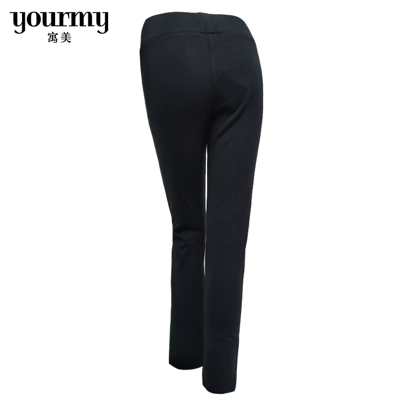 ym/ Pencil, demi-season warm trousers, black leggings