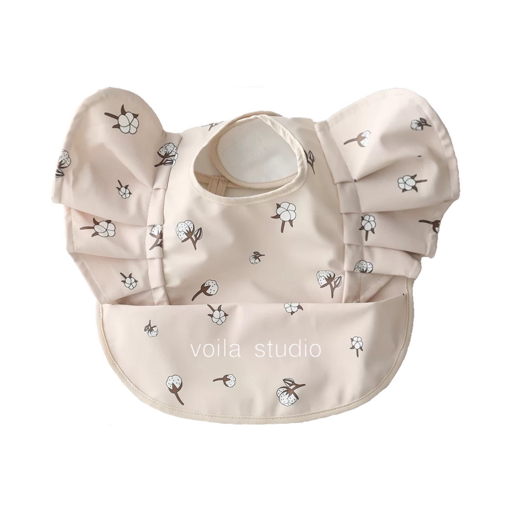 ins waterproof bib dining hood coat wing sleeveless flying sleeves lotus leaf side small princess sweet and soft baby sidefood