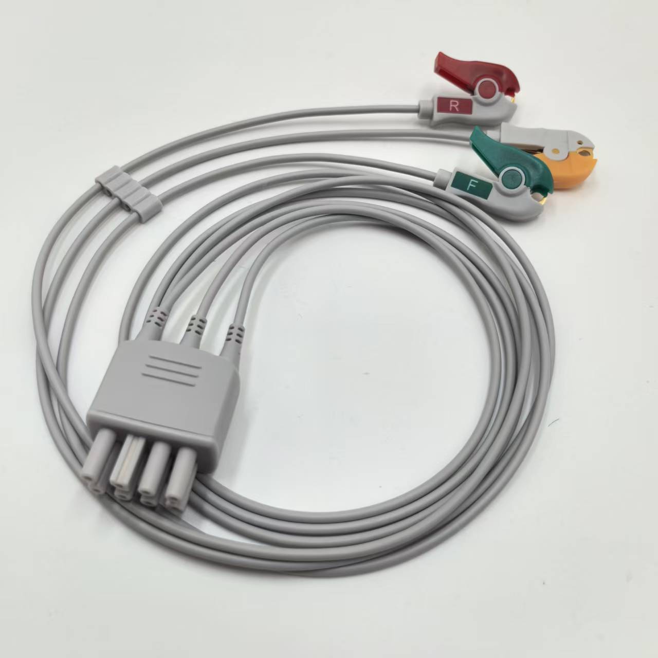 适用日本光电NIHON 监护仪分体式心电导联线 BR-903P 3导夹式