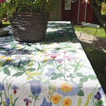 Green Little Fresh Fields Garden Table Busins Eu Style American Countryside Outdoor Garden Broken Flowers Table Terrace Cloth Art All Cotton