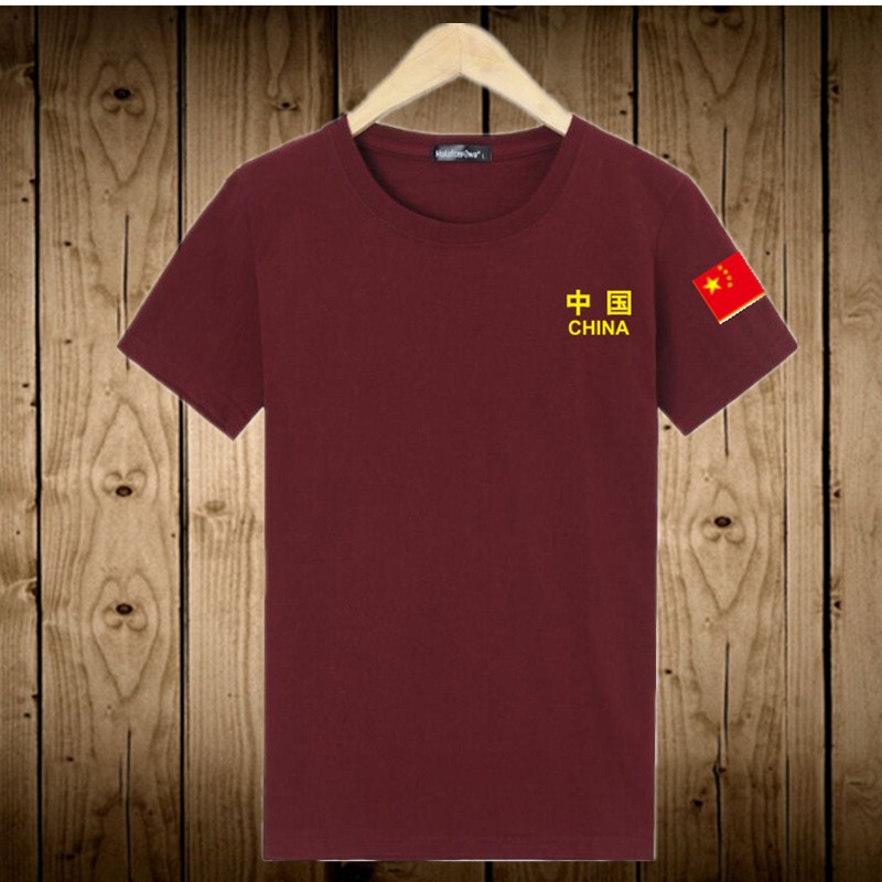 Cờ ngắn tay áo thun nam rộng cổ tròn nửa tay xu hướng cỡ lớn chạm đáy áo nửa tay nam nửa mùa hè tay áo áo tommy