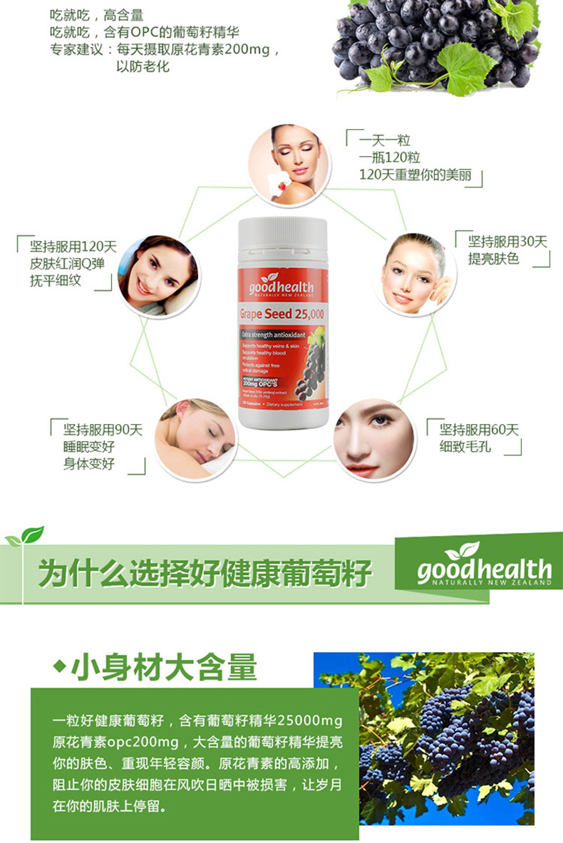 Sức khỏe tốt chiết xuất hạt nho tốt chất chống oxy hóa sản phẩm chăm sóc sức khỏe làm trắng anthocyanin làm đẹp - Thực phẩm dinh dưỡng trong nước viên uống vitamin tổng hợp
