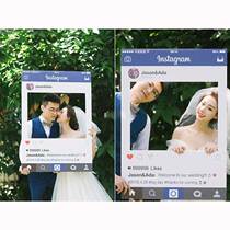 instagram photo frame photo props custom circle of friends hand-held border card Net red wind ins photo frame wedding