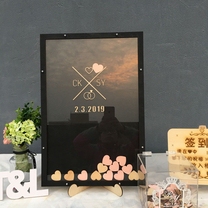 Wooden signature board sign in to tretai bottle personality wedding ceremony birthday party fingerprint arrangement props decoration Mason