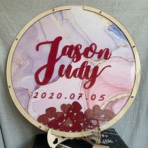 Straw Rabbit Knot Wedding signed to board Ben Shake Sound Photo Frame Sign Roster This Creative Round Pink gold frame